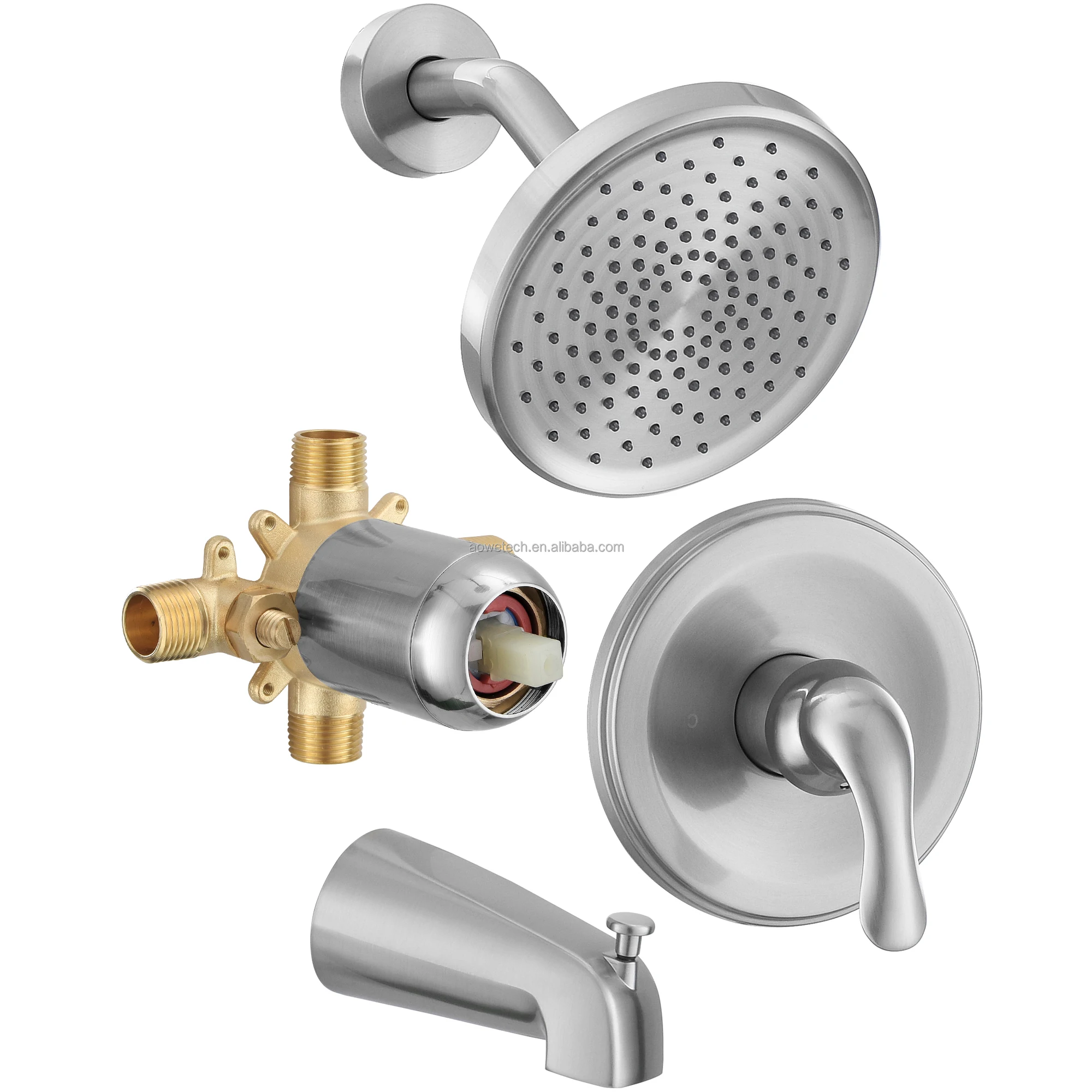Concealed Tub and Shower Trim Kit with Pressure Balance Valve Heavy Duty Brass Waterway OEM Branding for Hotel Projects