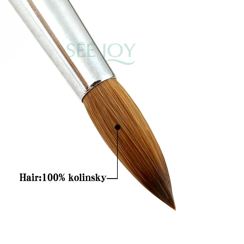 Оптовая цена Высокое качество 100% чистый колинский щетка Соболь для волос Акриловая кисть для дизайна ногтей