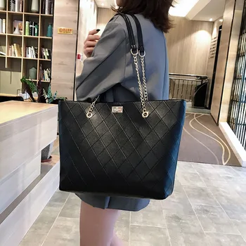 wholesale promotion ladies designers shoulder single handbags women new Korean large simple fashion tote chain organizer bag