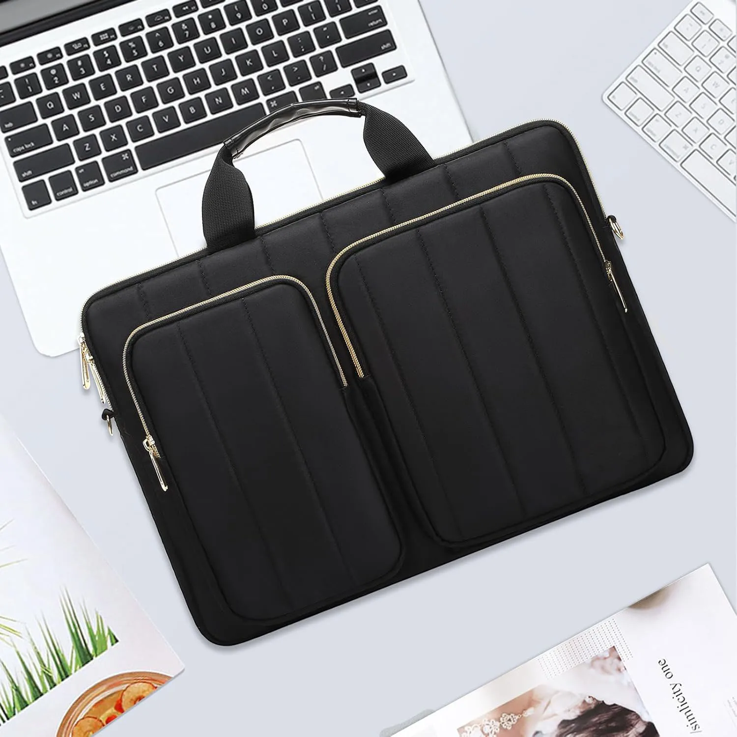 product laptop shoulder bag 15 156 inch computer notebook bag sleeve for macbook pro16 inch with handle and belt lbx0118 1-30