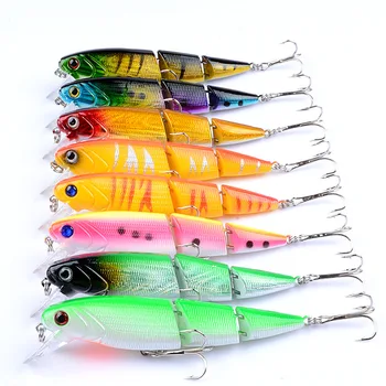 10.5cm 14g Artificial Fishing Bait Hard Minnow Fishing Lure 3 Sections Jointed Lure Multi Sections Fish Plastic Hard Bait – Minnow – view 3