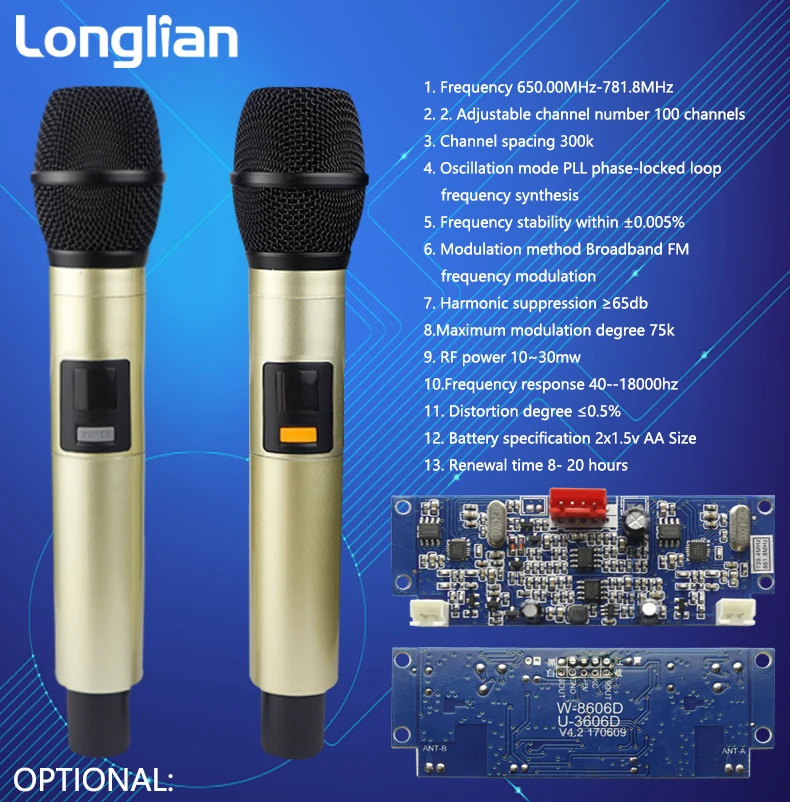 Digital True Diversity UHF Wireless Microphone System Professional Single Handheld Mic