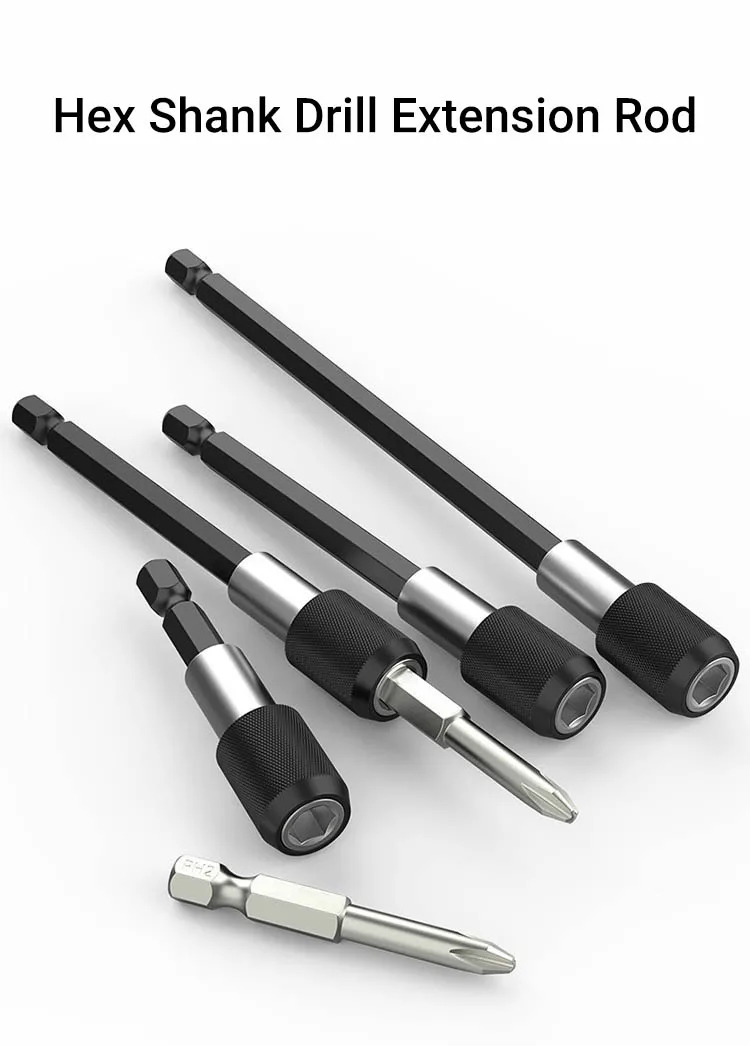 Ruoktool Magnetic Electric Screwdriver Bit Extension Rod 1/4 Hex Shank Oem
