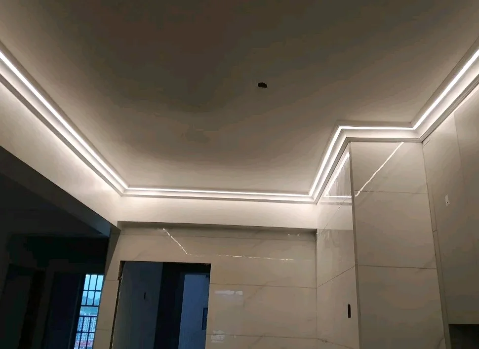 Ceiling Free Surface Mounted Linear Lamp Shaded Linear Light Ceiling Plaster Line Ceiling Linear Lighting
