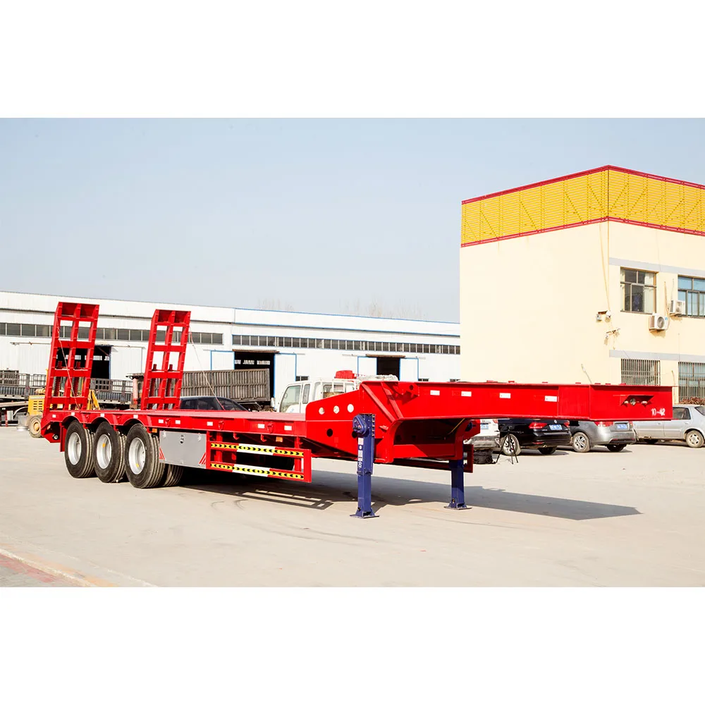 3 4 Axles Extendable Gooseneck Lowboy Semi Trailer 40-120ton Hydraulic Flat Bed Loader Platform Drop Deck Lowbed Truck Trailer
