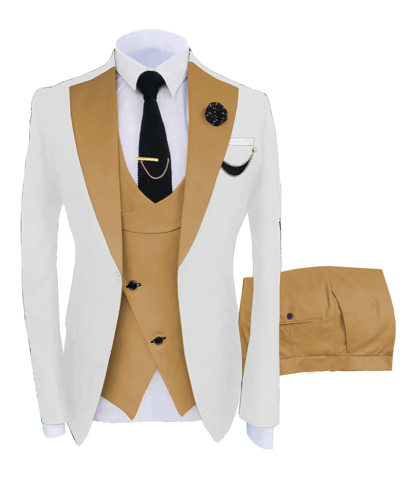 2024 Latest Design Wholesale Men Suits Tailored Suits For Men Wedding Dress 3 Piece(Blazer+Vest+Pant
