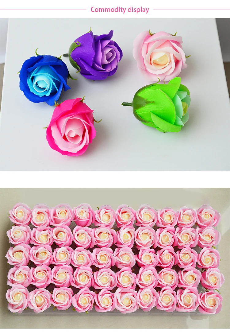 Wholesale Artificial Rose Flower Soap 50pcs Diy 3 Layer Soap Flower