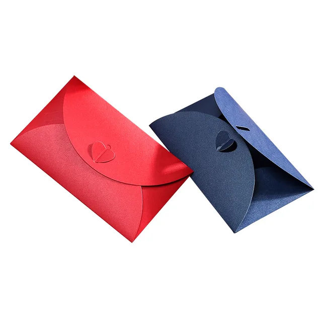 Greeting card creative colorful pearlescent paper small envelope love buckle red envelope invitation printing logo