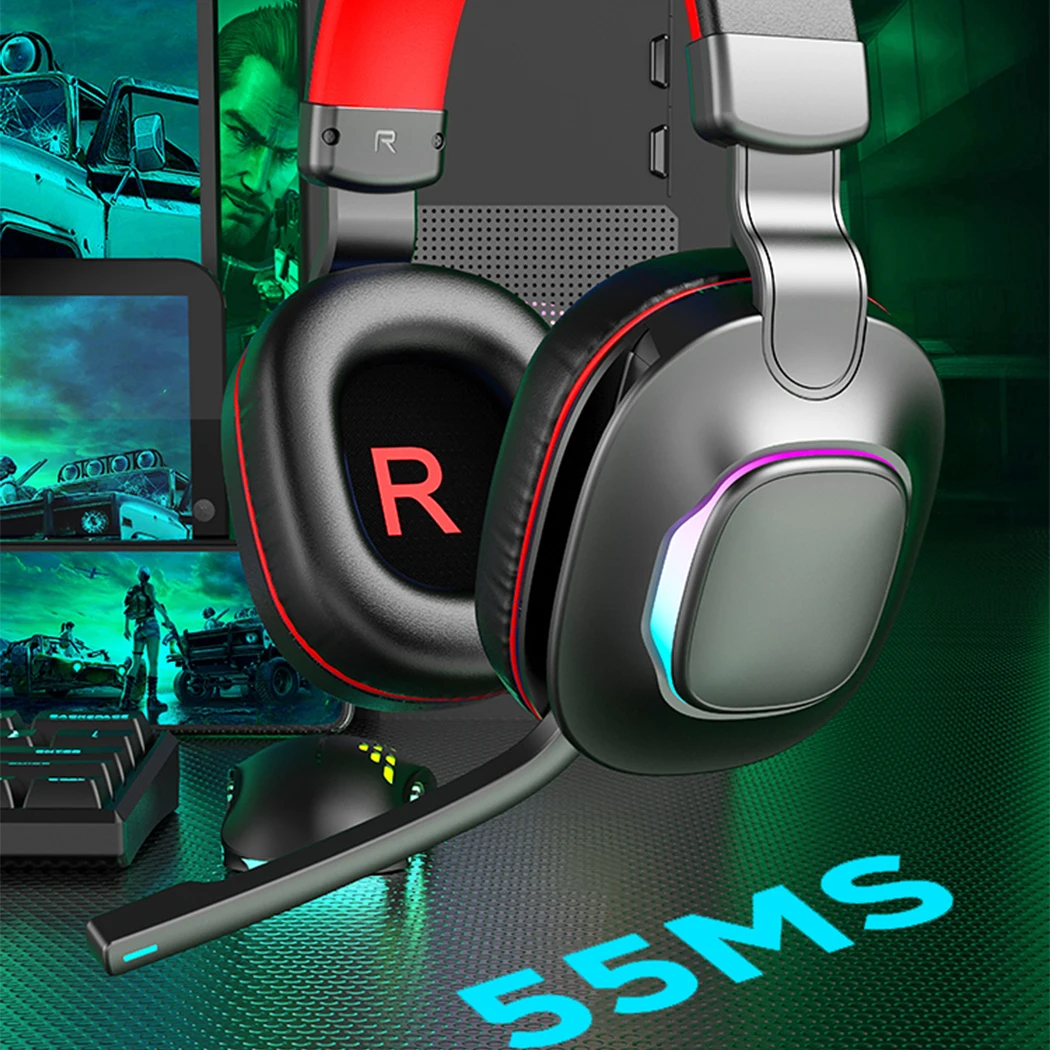 Auriculares inalámbricos con luces Rgb para videojuegos, audífonos