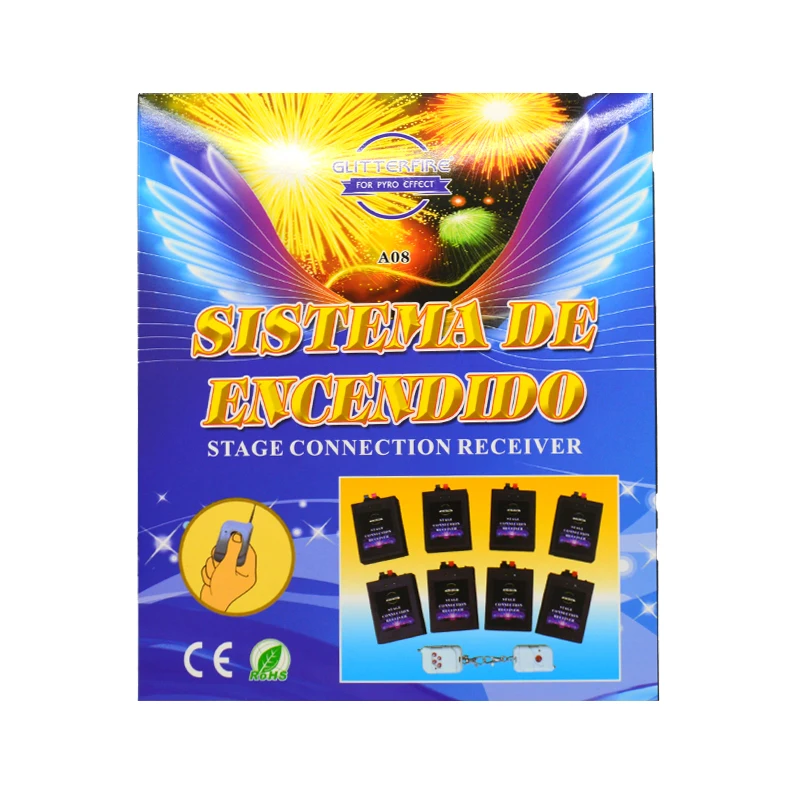 Two Remote Controller 8 Channel Pyrotechnic Fireworks Ignition Fire System Wedding Celebration Firework Firing System
