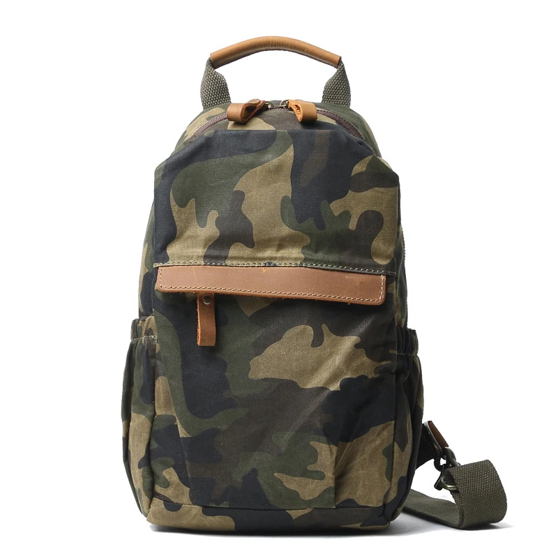 In Stock New camouflage waterproof shoulder bag retro diagonal bag men's chest bag