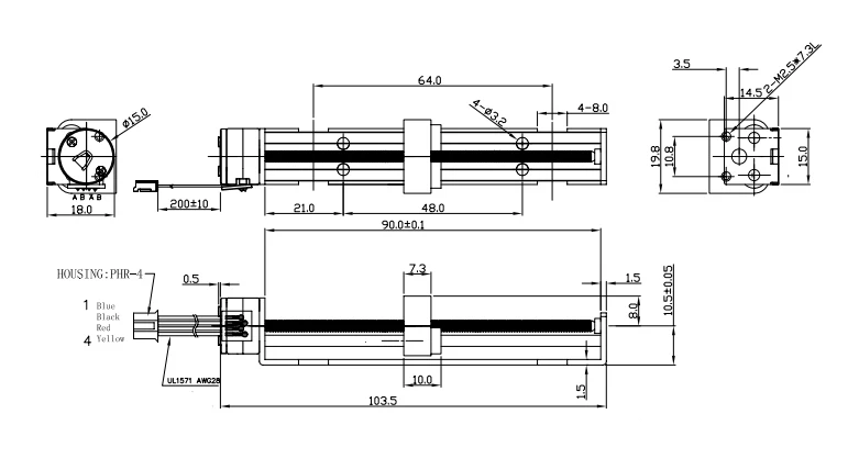 15mm Diameter Linear Stepper Motor with 1kg Thrust and 0.02mm Displacement Resolution for Precision Control