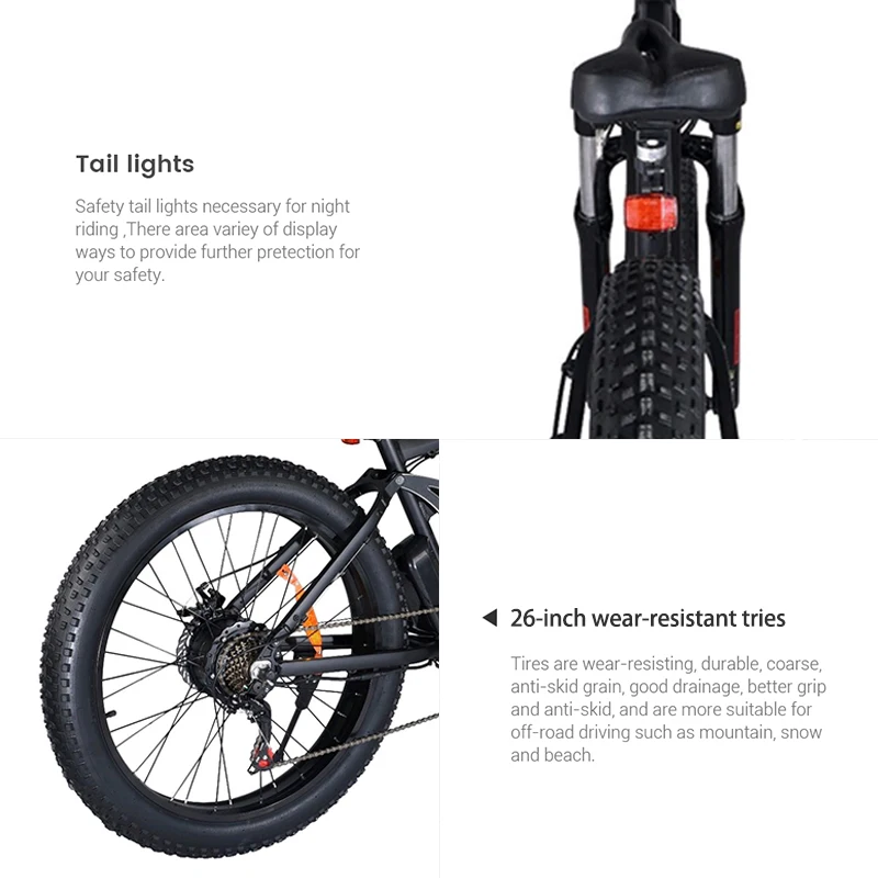 1000W E-Bike with 26 Inch Wheels Folding Electric Bike