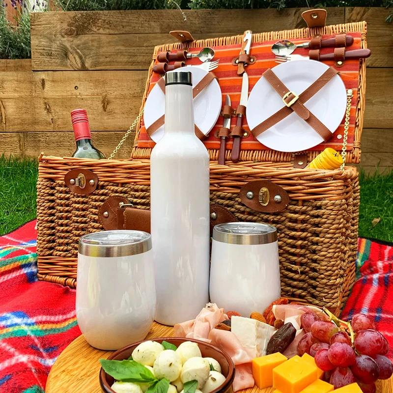 Оптовая продажа, рекламные подарки, винная бутылка из нержавеющей стали объемом 750 мл и набор изолированных стаканов для вина объемом 12 унций