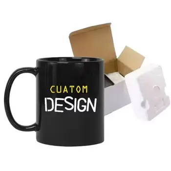 2024  Wholesale  Custom  Logo  11oz  Black  Sublimation  coffee  mugs  For  gift