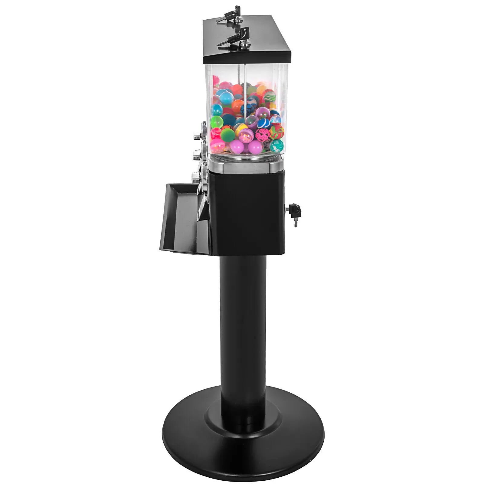 Triple Bulk Candy Vending Machine w/ Stand 3-Head 1" Gumballs Diepenser 25 Cent