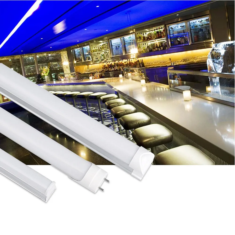 2835SMD T5/T8 Tubo Colorato LED Integrato 0,3 M/0,6 M Led Rosso, Verde, Blu, Rosa, Tubo Viola Per Alimenti Freschi AC100-265V - Foto 4