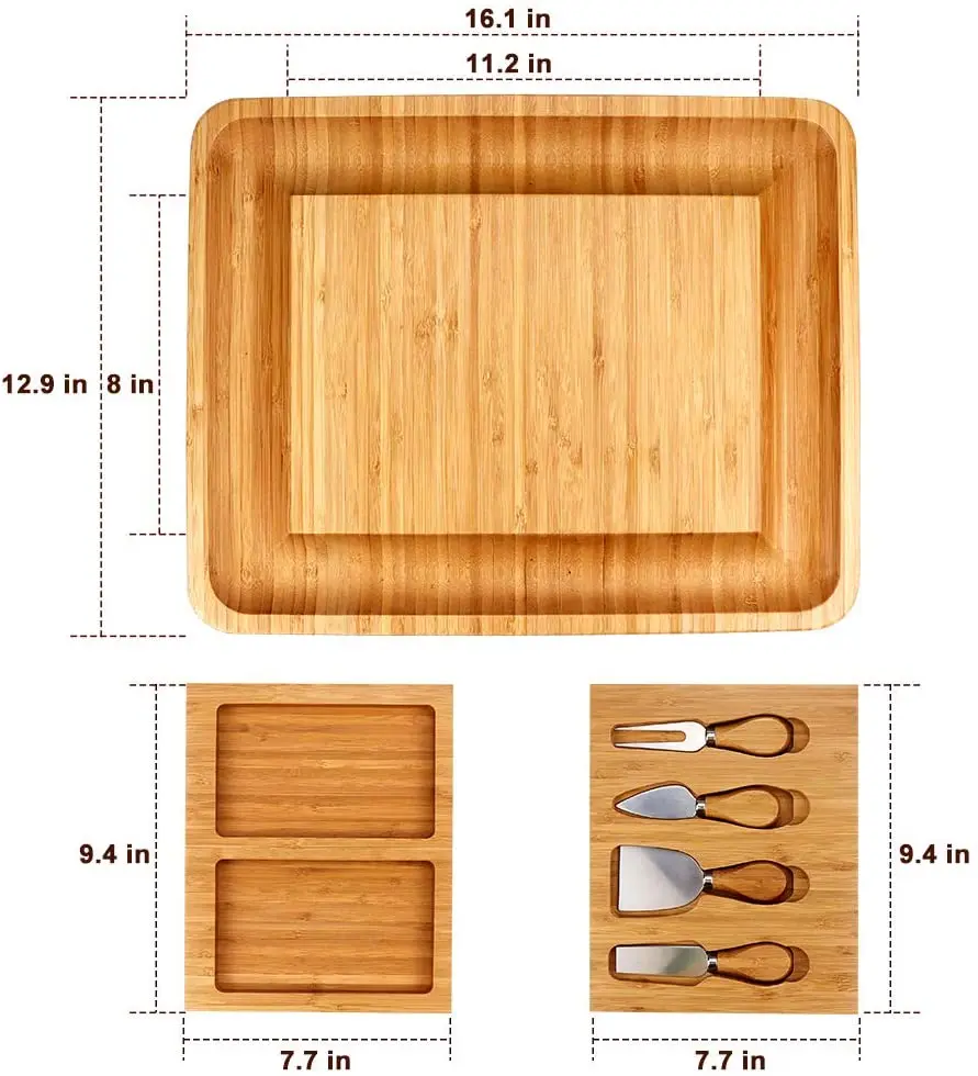 Серверы для сыра Combohome со скрытым ящиком, разделочная доска для сыра с Utting Board