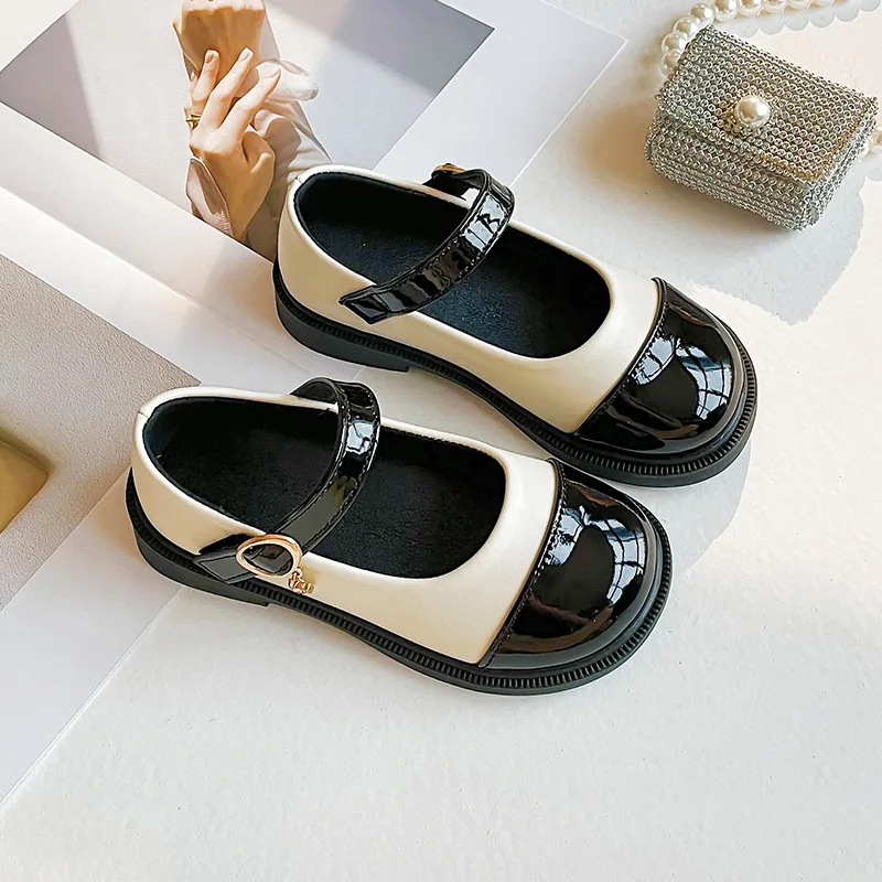 Conyson 2023 New Arrival Princess Birthday Baby Shoes Beautiful Black Princess British Style Children Single Girls Kids Shoes