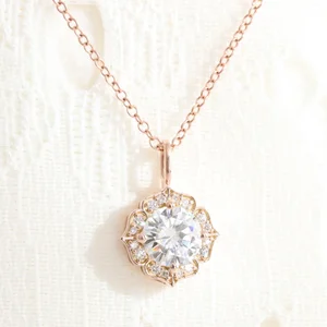 Custom Moissanite Jewelry Pendant Fine Charm 925 Sterling Silver Gold Plated Women Supplier OEM ODM Manufacturer