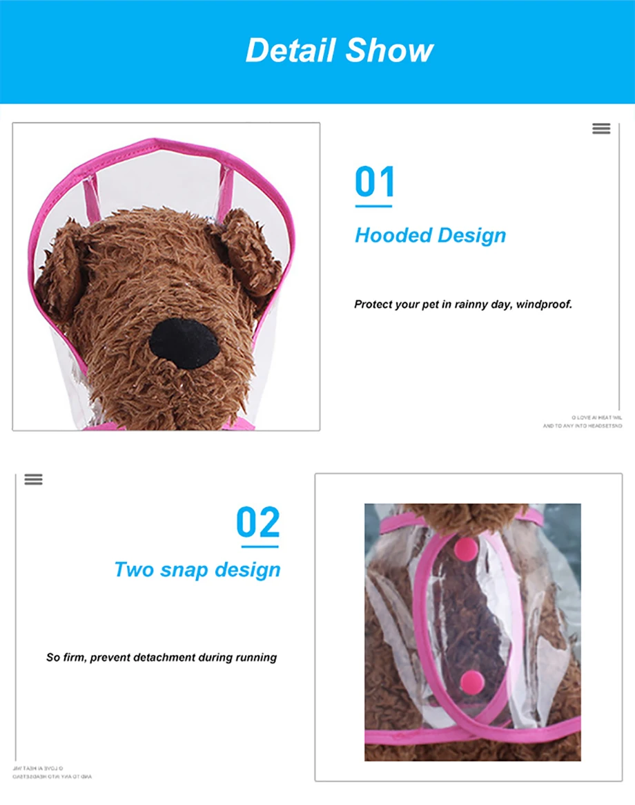 Wholesale Custom Pet Clothes Transparent Pvc Dog Clothes Pet Accessory