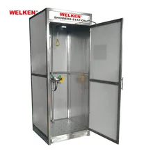 Customized ODM SS304 316 Emergency EyeFace Wash Enclosed Eye Wash Cabin Safety Shower With Eyewash Fountain