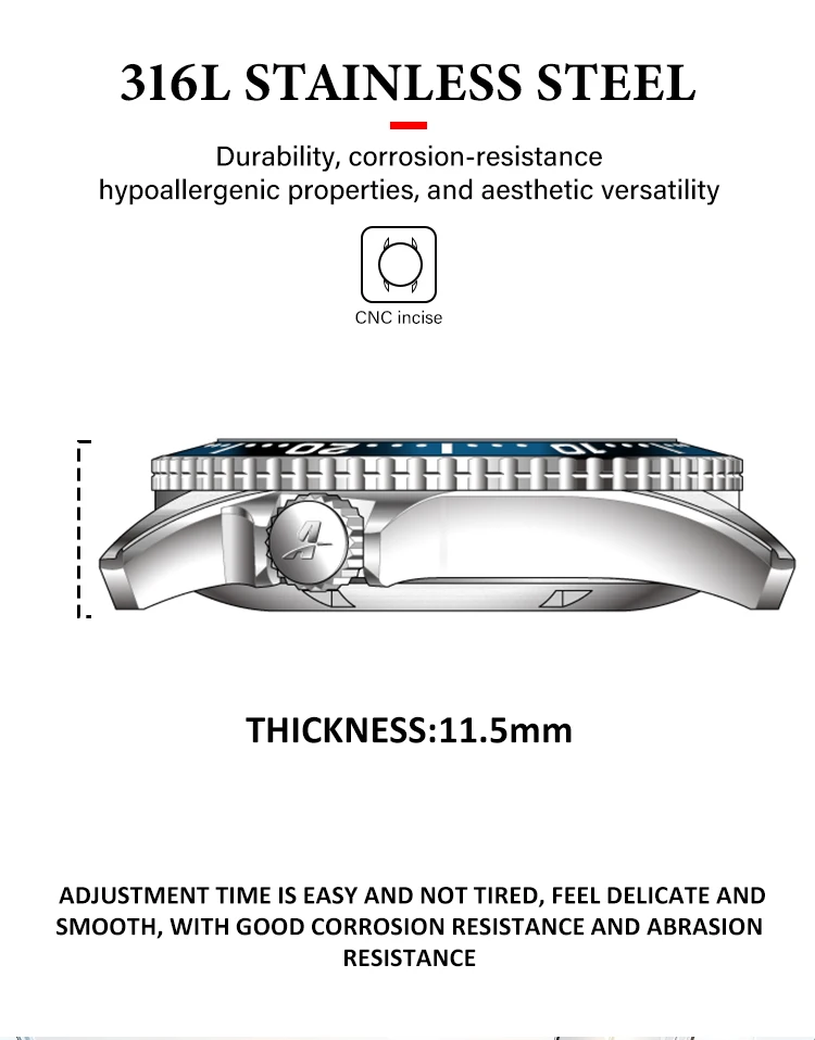 Custom Diver Mens Automatic Waterproof Stainless Steel Movt Luminous ...