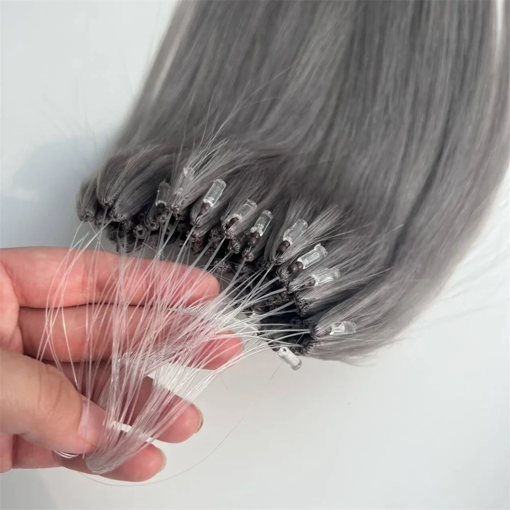 Best Quality Vlight H6 IF2 Feather Hand Tied Nice Day Thailand Bangkok Micro Ring Twist Extensions Natural Wave Style Human Hair