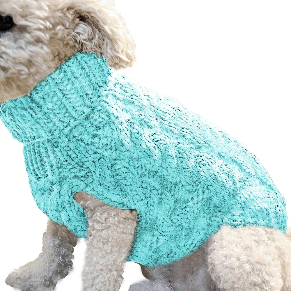 Dog Pet Sweater Fashion Autumn and Winter New Pet Clothes Solid Color Twist Knitted Warm Clothing Comfortable supplier