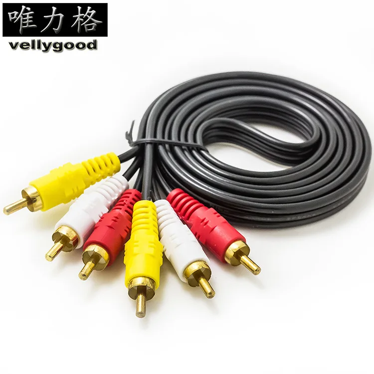 Audio Video RCA Cable 3RCA to 3RCA Composite AV Cable Compatible with Set-Top Box Speaker Amplifier DVD Player