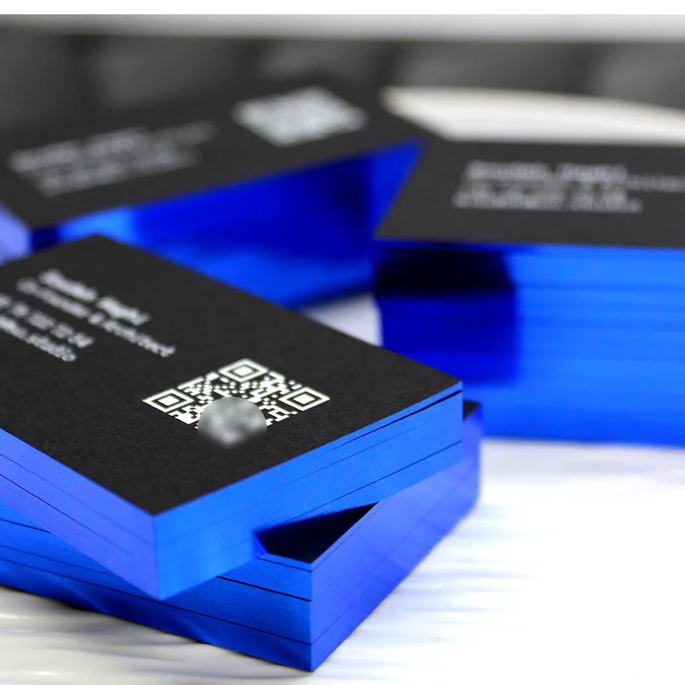 Wholesale Custom Luxury Business Card With Hot Stamping Edge Colored