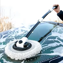 Detachable Pole Chenille Scratch-Free Replacement Head Car Wash Brush Mop Kit