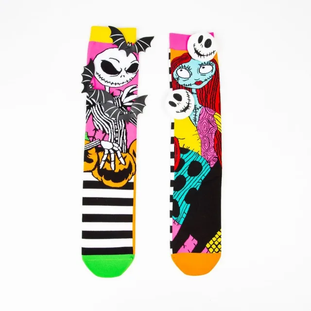 Nightmare Before Christmas 3D-Shape Long Leg Socks for Children Sally and Jack Design
