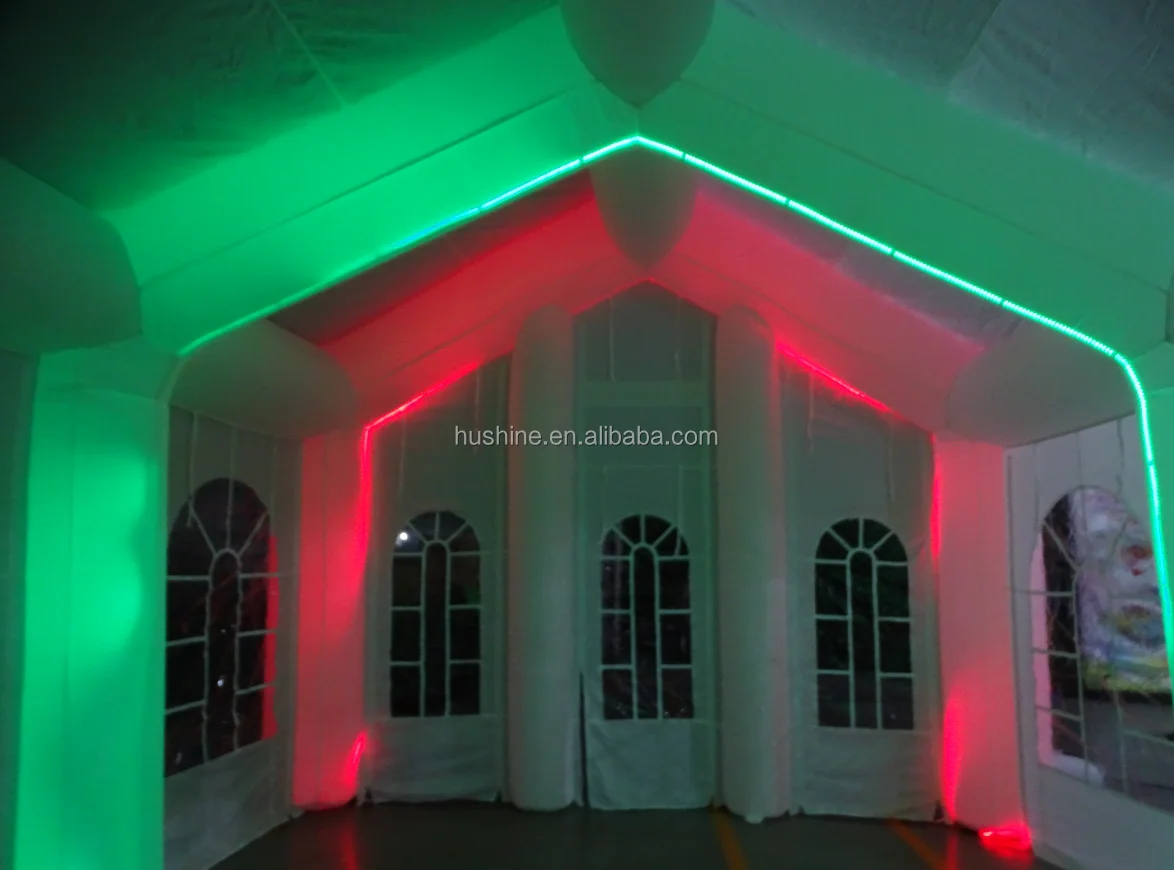 Large White Inflatable Church Tent LED Light Blow up 20x40