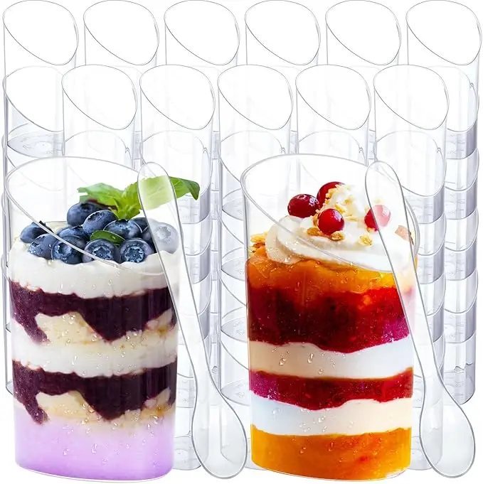 Hot Selling Food Grade Mousse Cup Disposable PS Pudding Plastic Dessert Cups With Lids Ice Cream Cups