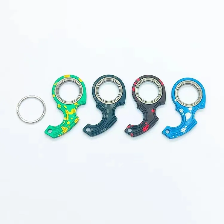 Creative Keychain Fidget Spinner Anxiety Stress Relief Toys Revolve Cool Keyring Relieving Boredom ADHD Gift Karambit Spinner