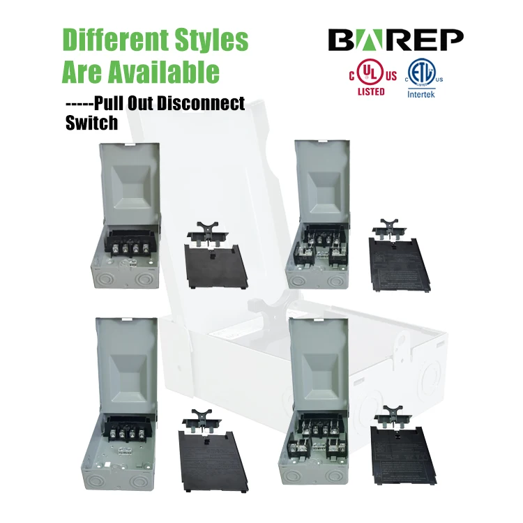 Barep 60a 240v No Fused Weatherproof Safety AC Pull Out Metal ...