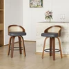 Black + Faux Leather + Wood + Set of 2