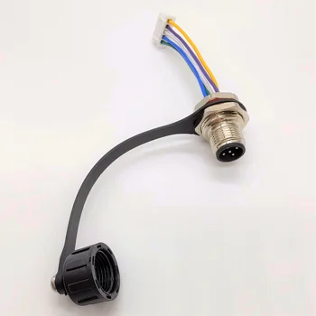 M12 A-code 5Pin male panel mount connector sensor connector with customized wire harness for telecommunication industry