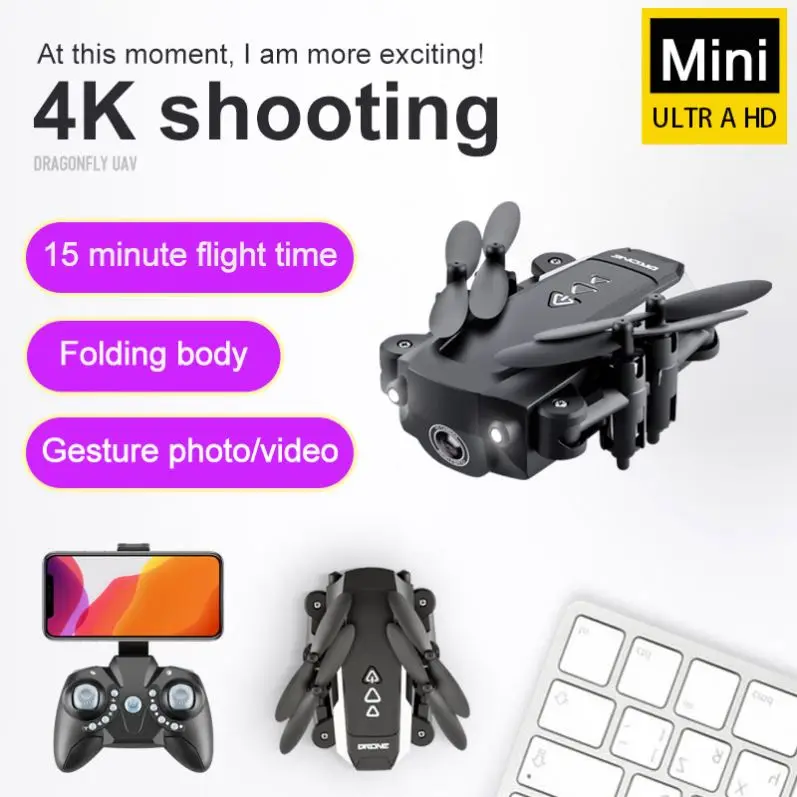KK8 Drone Wifi Fpv Dron with 4K Camera and Gps RC Helicopter Aircraft  Quadrocopter Foldable Drone Cameras Dronne Drones