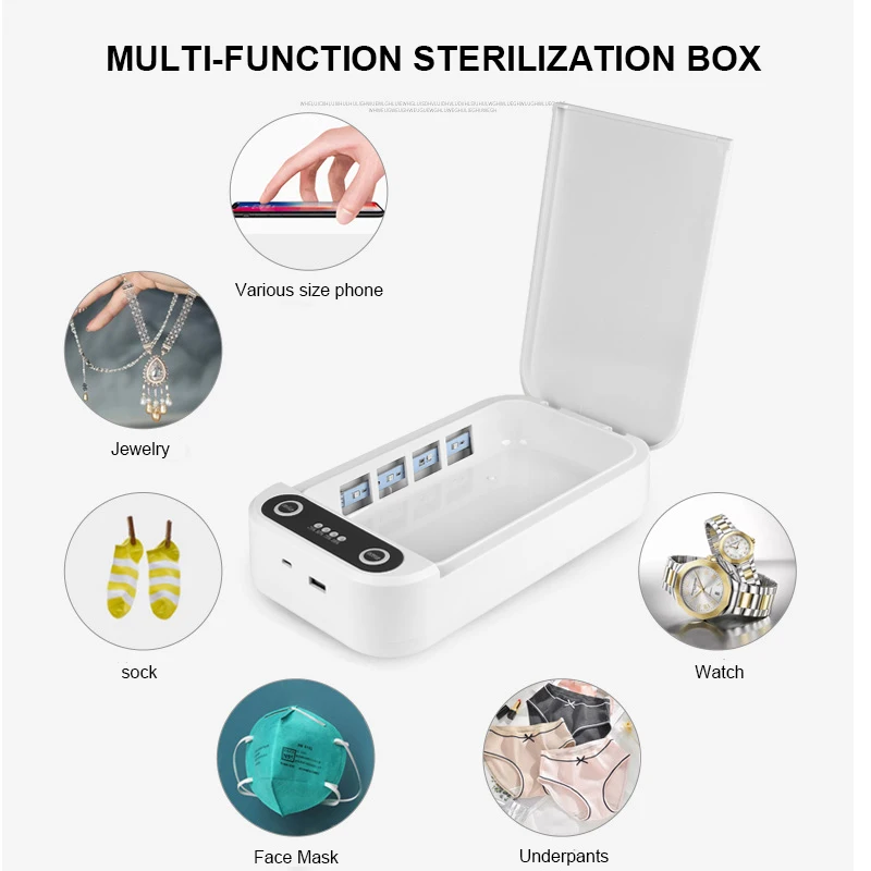 UVC телефон чистая дезинфекция коробка светодиодная подсветка воздуха дезинфицирующее средство Ультрафиолетовый Стерилизатор
