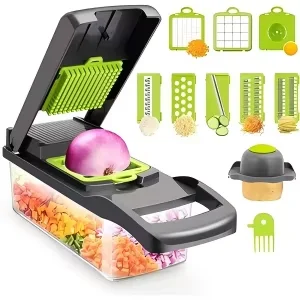 Hot Selling  16 in 1 Multifunctional Vegetable Chopper Container Stainless Steel Kitchen aperçu 7
