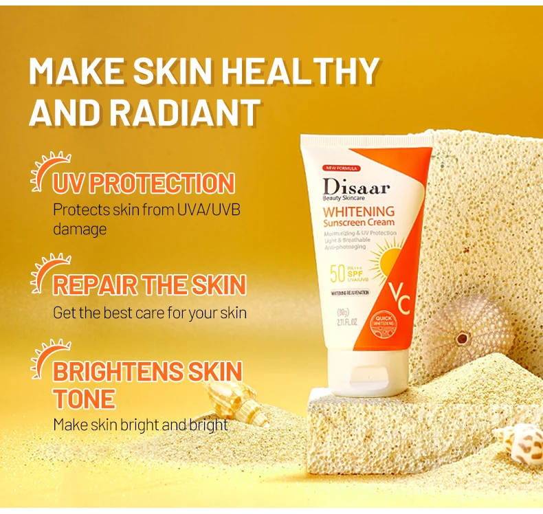 Disaar Spf 50 Whitening Light & Breathable Sunblock Vitamin C Aloe Vera Uv Protection Facial Sunscreen