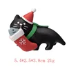 Calcetín navideño con gato negro.
