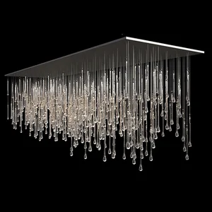 Customized Wedding Decoration K9 Crystal Raindrop Chandelier Glass Ceiling Light Cover Banquet Hall for Hotel Project