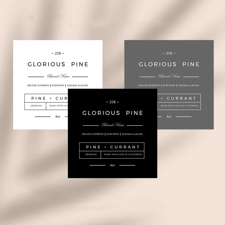 Custom Printed Design Bottle Label Sticker Self-adhesive Gold Foil Logo Glass Candle Jar Label Sticker Custom Design