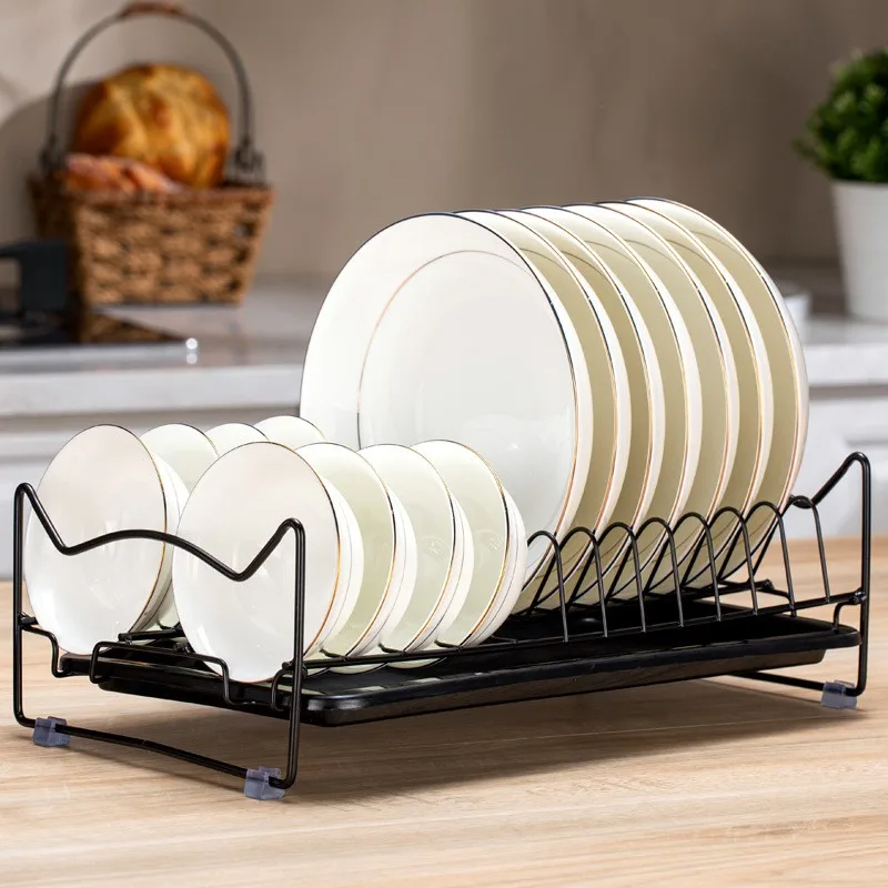 1set Small Double Layer Plastic Dish Drainer With Drainboard