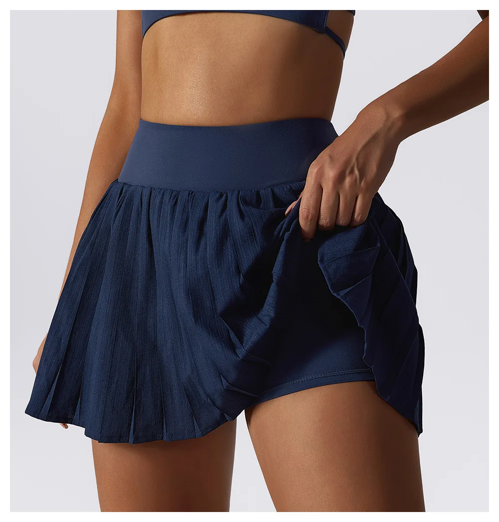 Ladies' Mini Pleated Tennis Skirt With Built-in Shorts Women Golf Dance 