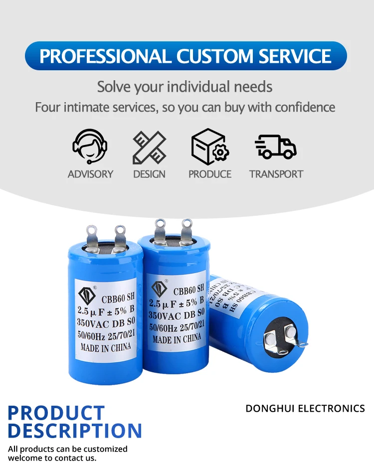 450vac Capacitor Cbb60 Fan Capacitor 35uf Water Pump Capacitor Buy Ac