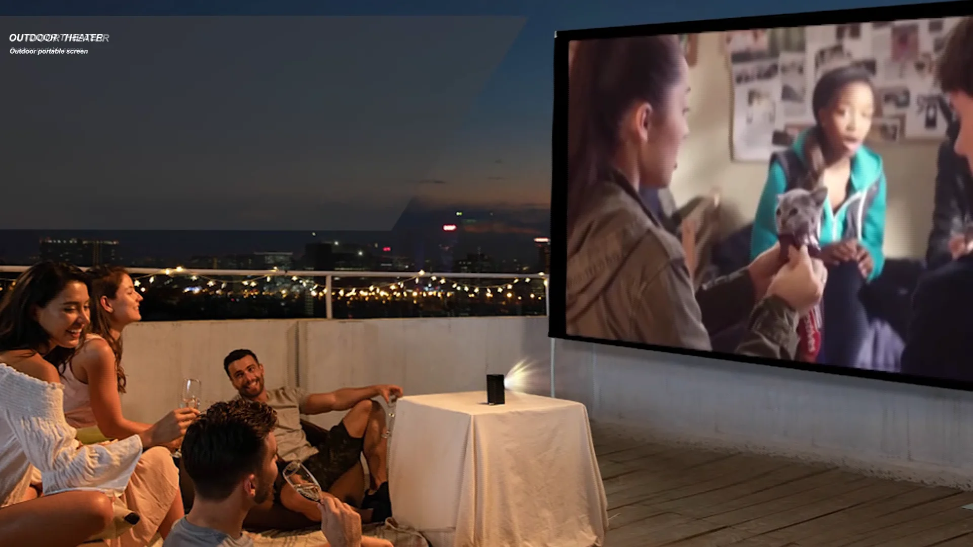 Skerell 100 Inch Projector Screen Outdoor Indoor Film Screen 169 Full